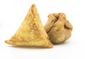 spicy Samosa and vegetables singara isolated on white background Royalty Free Stock Photo