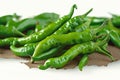 Spicy scene Green chili peppers create a lively and eye catching display