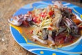 Spicy seafood papaya salad