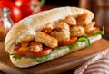 Spicy Shrimp Sandwich Royalty Free Stock Photo