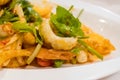 Spicy Shrimp with Squid Salad. It is Thai food.