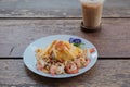 Spicy shrimp and Thai omelet