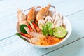 spicy shrimps soup (Tom Yum Goong Royalty Free Stock Photo