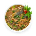 Spicy Smoked Fish with Vermicelli noodles Soup Spices Taste Thai Food Northern Style