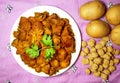 Spicy soya chunks with potato Royalty Free Stock Photo