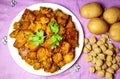 Spicy soya chunks with potato Royalty Free Stock Photo