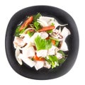 Spicy squid salad isolated on white Royalty Free Stock Photo