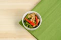 Spicy stir fried pork with red curry paste and Yard Long bean Royalty Free Stock Photo