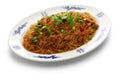 Spicy stir fry vermicelli with minced pork, classic Sichuan dish in chinese cuisine