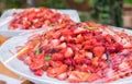 Spicy strawberry fruit pile