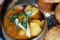 Spicy and tangy Aalu or potato sabji or curry