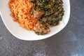 Spicy Tasty Nigerian Jollof with Vegetable Soup