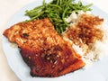 Spicy Teriyaki Sockeye Salmon Fillet Royalty Free Stock Photo