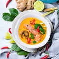 Spicy thai tom yum, yam kung sour soup