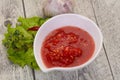 Spicy tomato and garlic sauce Royalty Free Stock Photo