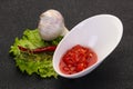 Spicy tomato and garlic sauce Royalty Free Stock Photo