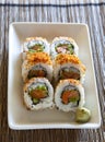 Spicy tuna roll sushi Royalty Free Stock Photo