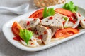 Spicy vietnamese pork sausage salad Yum Moo Yor Royalty Free Stock Photo