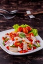 Spicy Vietnamese sausage salad tasty street food Royalty Free Stock Photo