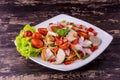 Spicy Vietnamese sausage salad tasty street food Royalty Free Stock Photo