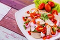 Spicy Vietnamese sausage salad tasty street food Royalty Free Stock Photo