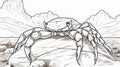 Ambient Occlusion Spider Drawing On Rocks: Detailed Shading And Hand-drawn Animation