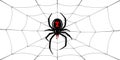 Spider Black Widow, cobweb. Red black spider 3D, spiderweb, isolated white background. Scary Halloween decoration icon Royalty Free Stock Photo