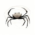 Humorous Spider Drawing On White Background With Painterly Lines