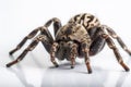Spider close-up on a white background. Generative AI Royalty Free Stock Photo