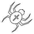 Spider with cross on back icon, outline style Royalty Free Stock Photo