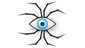 Spider With Eye On White Background. Halloween Design Elements. Spooky Scary Horror Decor Vector. Royalty Free Stock Photo