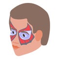 Spider face painting icon isometric vector. Animal mask