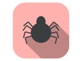 Spider flat icon with shadow. Halloween, October 31st. Vector Royalty Free Stock Photo