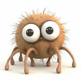 Spider, funny cute cartoon 3d illustration on white background Royalty Free Stock Photo