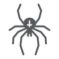 Spider glyph icon, animal and arachnid, halloween sign, vector graphics, a solid pattern on a white background Royalty Free Stock Photo