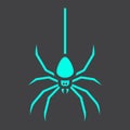 Spider glyph icon, halloween and scary, danger Royalty Free Stock Photo
