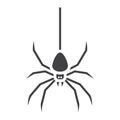 Spider glyph icon, halloween and scary, danger Royalty Free Stock Photo