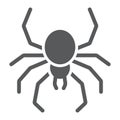 Spider glyph icon, spooky and animal, arachnid sign, vector graphics, a solid pattern on a white background. Royalty Free Stock Photo