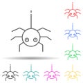 Spider for Halloween multi color style icon. Simple thin line, outline of halloween icons for ui and ux, website or mobile