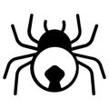 spider, Halloween vector black filled outline