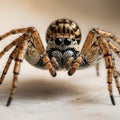 A spider that has a black and brown face and has a black head that says \' tarantula \' on it. Royalty Free Stock Photo