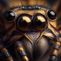 Spider head close up. Generative Ai Royalty Free Stock Photo