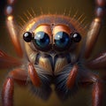 Spider head close up. Generative Ai Royalty Free Stock Photo