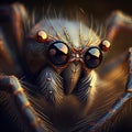 Spider head close up. Generative Ai Royalty Free Stock Photo