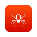 Spider icon digital red Royalty Free Stock Photo