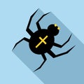 Spider icon, flat style Royalty Free Stock Photo