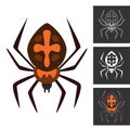 Spider icon isolated sign symbol and flat style for app, web and digital design. Vector illustration. Royalty Free Stock Photo