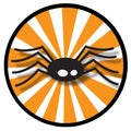 Spider icon with orange rays