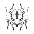 Spider icon, outline style Royalty Free Stock Photo