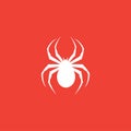 Spider Icon On Red Background. Red Flat Style Vector Illustration Royalty Free Stock Photo
